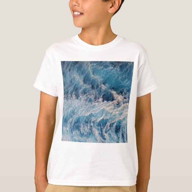 T-shirt Vagues bleu océan (Devant)
