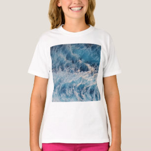 T-shirt Vagues bleu océan