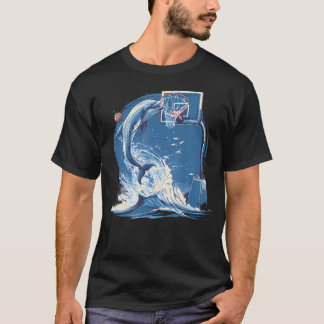 T-shirt Vagues de dauphin de basketball Nature Artwork