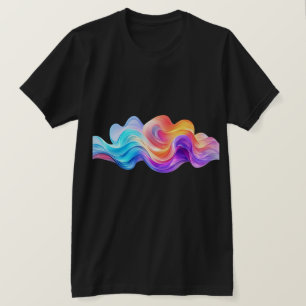 T-shirt Vagues de fluide abstraites arc-en-ciel vibrant