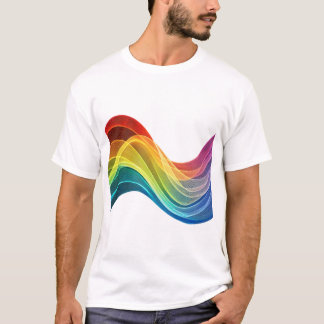 T-shirt Vagues de Pluie Arc-en-Ciel Abstraites
