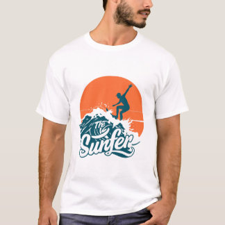 T-Shirt Vagues de Surf au Coucher du Soleil – Vagu