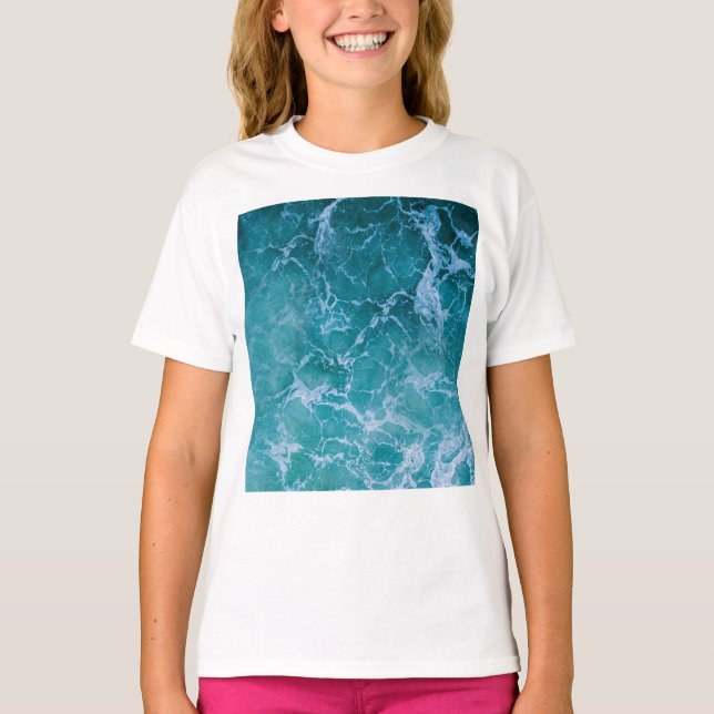 T-shirt Vagues profondes de l'océan bleu (Devant)