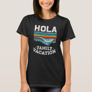 T-shirt Vagues rétro Océan Tropical Été Hola Famille Vaca