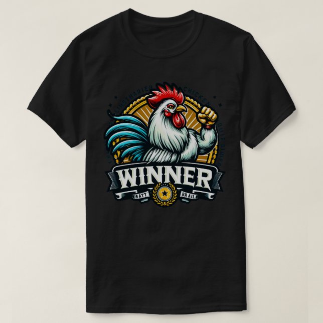 T-shirt Vainqueur Dîner de poulet 17 (Design devant)