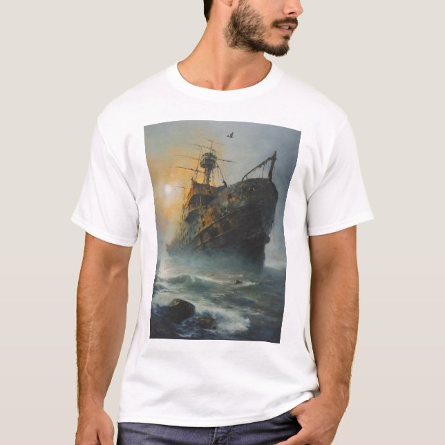 T-shirt vaisseau fantôme, navire pirate, (Devant)