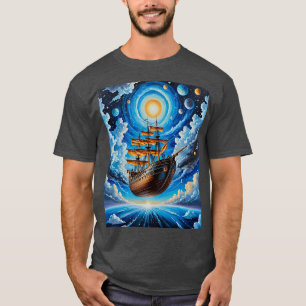 T-shirt vaisseau pirate spatial céleste