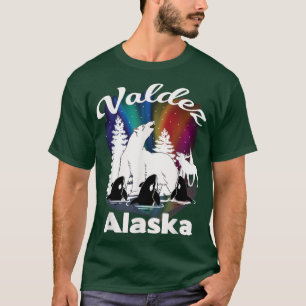 T-shirt Valdez Alaska Aurora Borealis Ours polaire Orca Mo