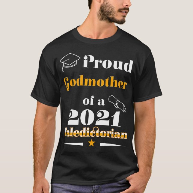 T-shirt Valedictorian Classe 2021 Fière Godmère Famille Gr (Devant)