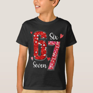 T-shirt Valentine 67 Six Seven Mème Roses Cœurs Saint-Vale