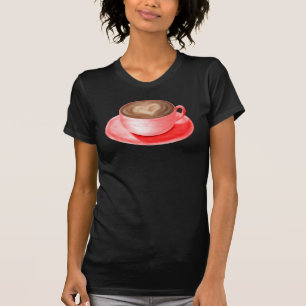 T-shirt Valentine Cappuccino Art Heart