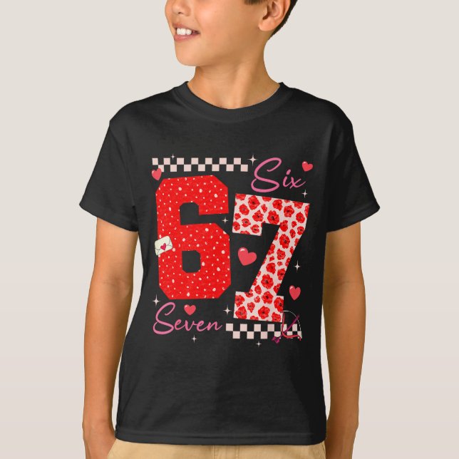 T-shirt Valentine Funny Six Seven 6 7 Meme Slang Men Women (Devant)
