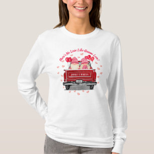 T-shirt Valentine Gnome Aimer Coeurs roses Camion Rouge Vi