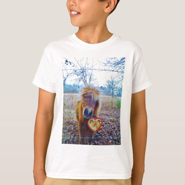 T-shirt Valentine Heart Horse (Devant)