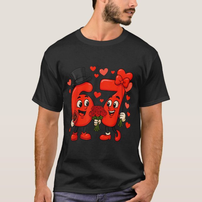 T-shirt Valentine’s Day 67 Meme Filled With Hearts Funny S (Devant)
