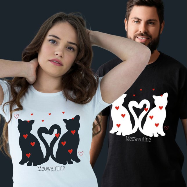 T-shirt Valentine’s Day Cat lovers Meowentine Unisex (Créateur téléchargé)