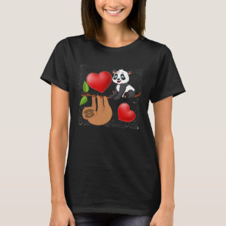 T-shirt Valentine s Day  Panda And Sloth Men Women Kids