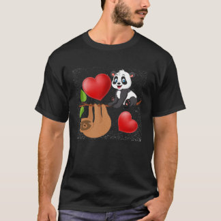 T-shirt Valentine s Day  Panda And Sloth Men Women Kids