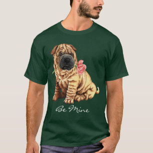 T-shirt Valentine Shar-Pei rose