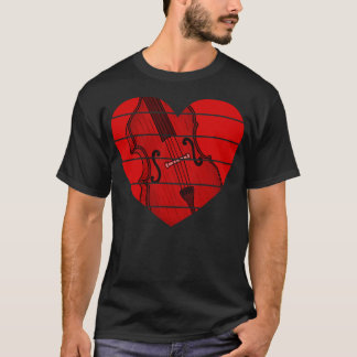 T-shirt Valentines Basse Basse Mariage musicien
