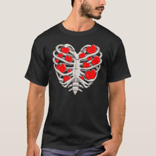 T-shirt Valentines Coeur de Jour En Forme De Ribcage Petit