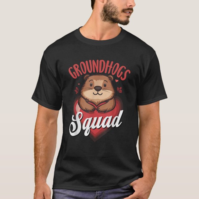 T-shirt Valentines Cute Groundhog Squad for Happy Groundho (Devant)
