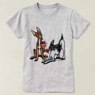 T-shirt Valentines d'amoureux de Rat terrier