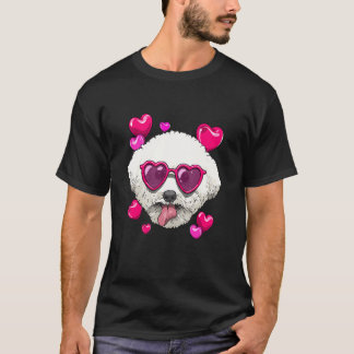 T-shirt Valentines Day Bichon Frise Heart Couples Love Day