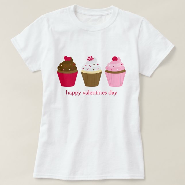 T-shirt Valentines Day Cupcakes Custom (Design devant)
