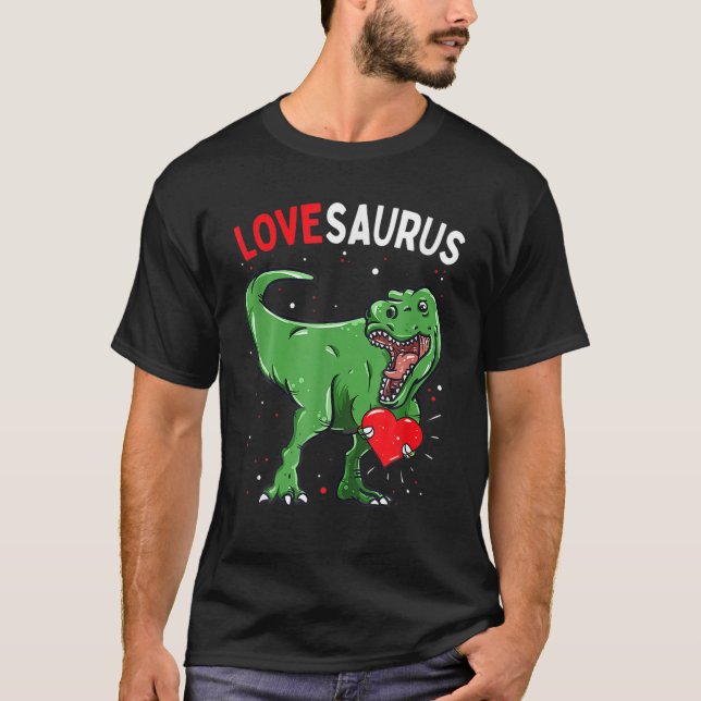 T-shirt Valentines Day Dinosaur Lovesaurus T Rex Vday Boys (Devant)