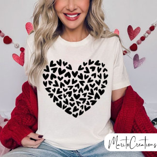 T-shirt Valentine's Day, doodle hearts, Love,Valentine Mom