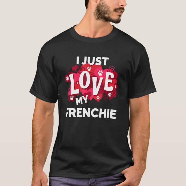 T-shirt Valentines Day Français Bulldog Aimer (Devant)