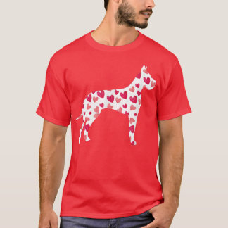 T-shirt Valentines Day Great Dane Hearts Amoureux des chie