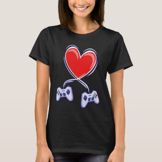 T-shirt Valentines Day Heart Video Games Love Gamer Boy M