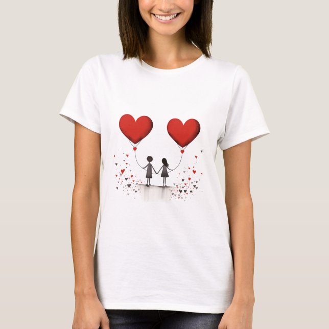 T-shirt Valentines Day Hearts (Devant)
