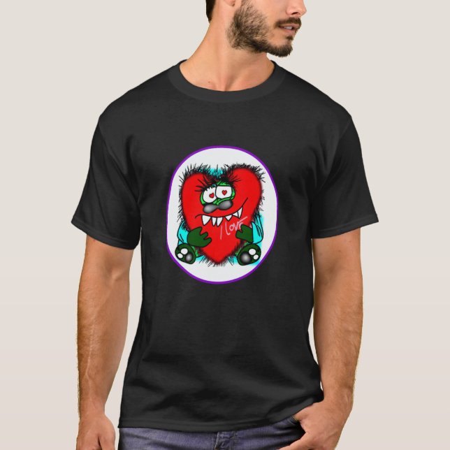 T-shirt Valentine's Day hearts monster  9 (Devant)