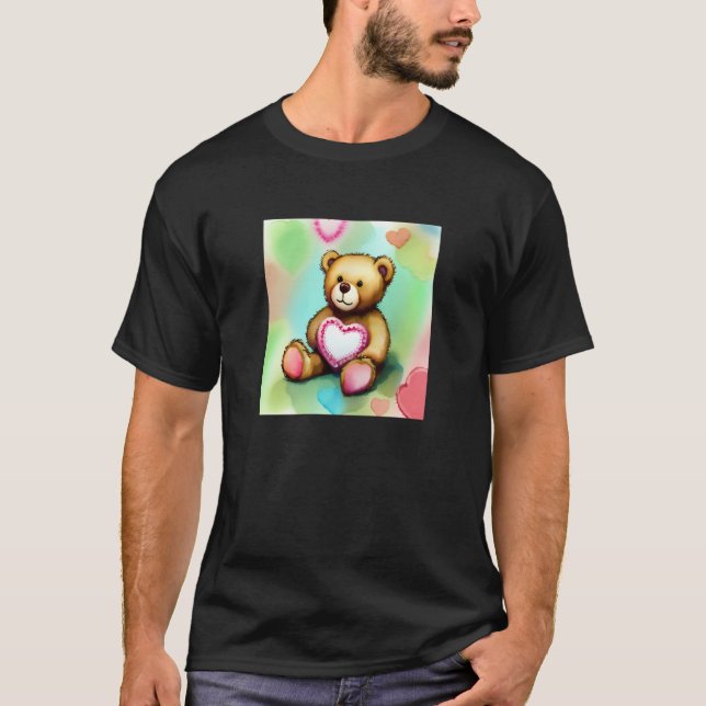 T-shirt Valentine's Day Love Heart Bear Teddy Girlfriend F (Devant)