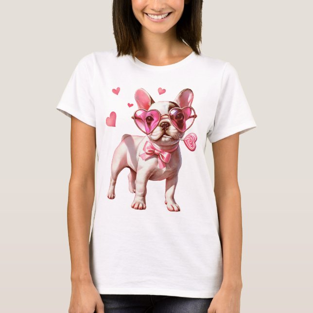 T-shirt Valentine's Day Love Heart Dog (Devant)