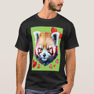 T-shirt Valentine's Day Love Heart Red Panda Girlfriend Fi