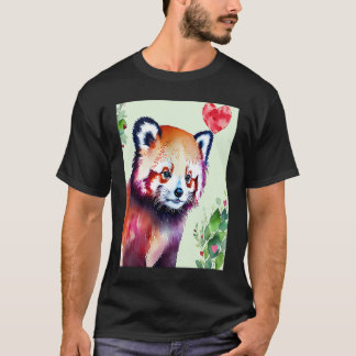 T-shirt Valentine's Day Love Heart Red Panda Girlfriend Fi