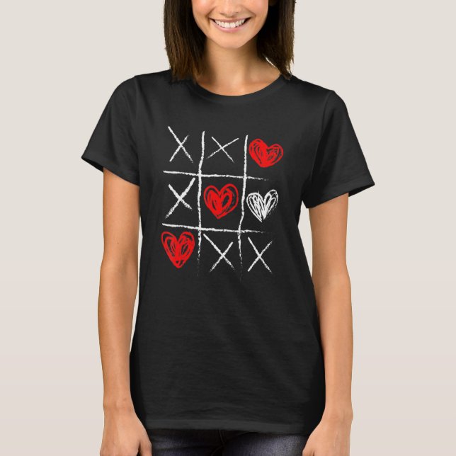 T-shirt Valentine's Day Tic Tac Toe Valentine Funny Cute H (Devant)