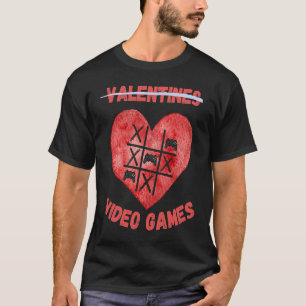 T-shirt Valentines Day Tic Tac Toe Valentine Jeu vidéo XO