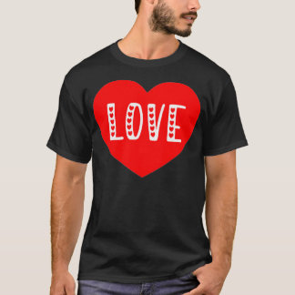 T-shirt Valentine's Days Love Red Heart For Couples Men W