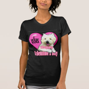 T-shirt Valentines de Terrier blanc de montagne