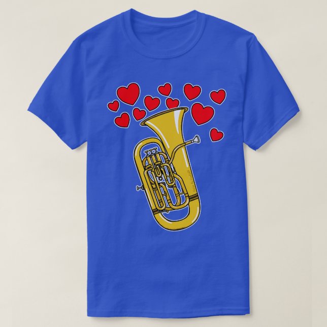 T-shirt Valentines Euphonium Enseignant Euphoniumiste lait (Design devant)