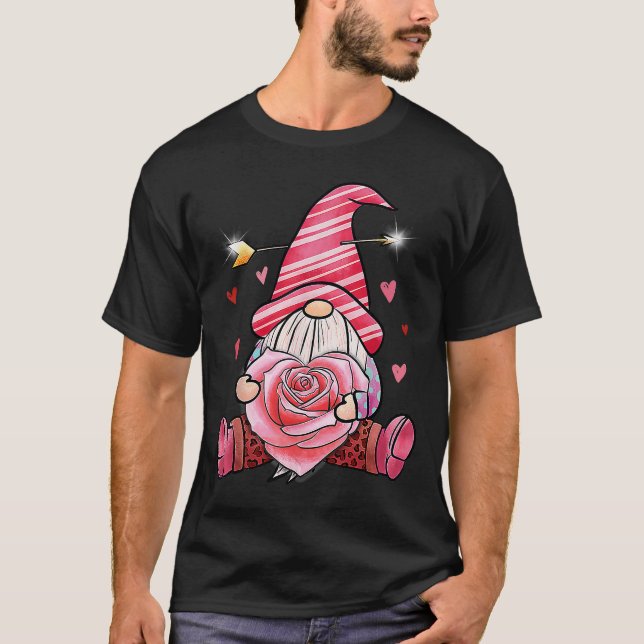T-shirt Valentines Fleur Gnome Jour Amour Valentines Gnome (Devant)