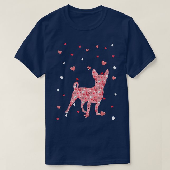 T-shirt Valentines Jour Amour Coeurs Chihuahua Chien Chiot (Design devant)