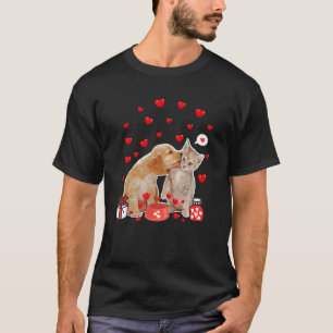 T-shirt Valentines Jour Chat Amoureux des chiens Chat Chie