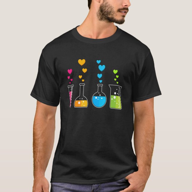 T-shirt Valentines Jour Chimie Nerd Chimie mignonne Coeur (Devant)