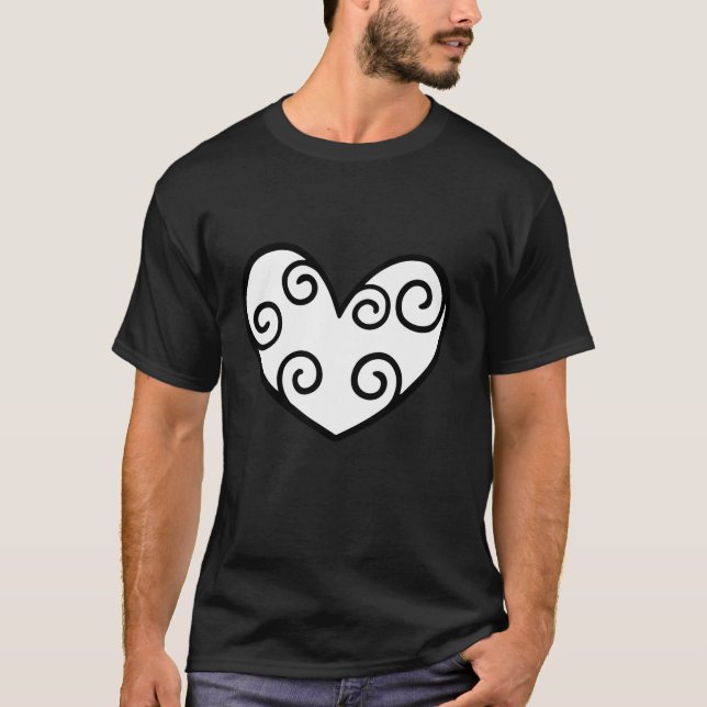 T-shirt Valentines Jour Coeur Graphisme Long Sleeve T Chem (Devant)